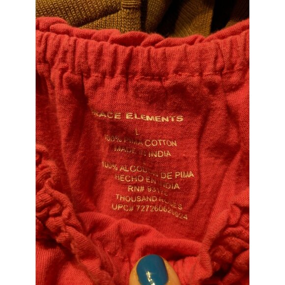 Grace Elements Pink Knit Peasant Top Size L Stretchy - Picture 3 of 3